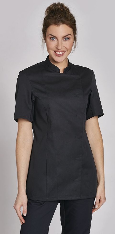 LEIBER-Jobwear, Damen-Kochjacke, kurzarm, schwarz