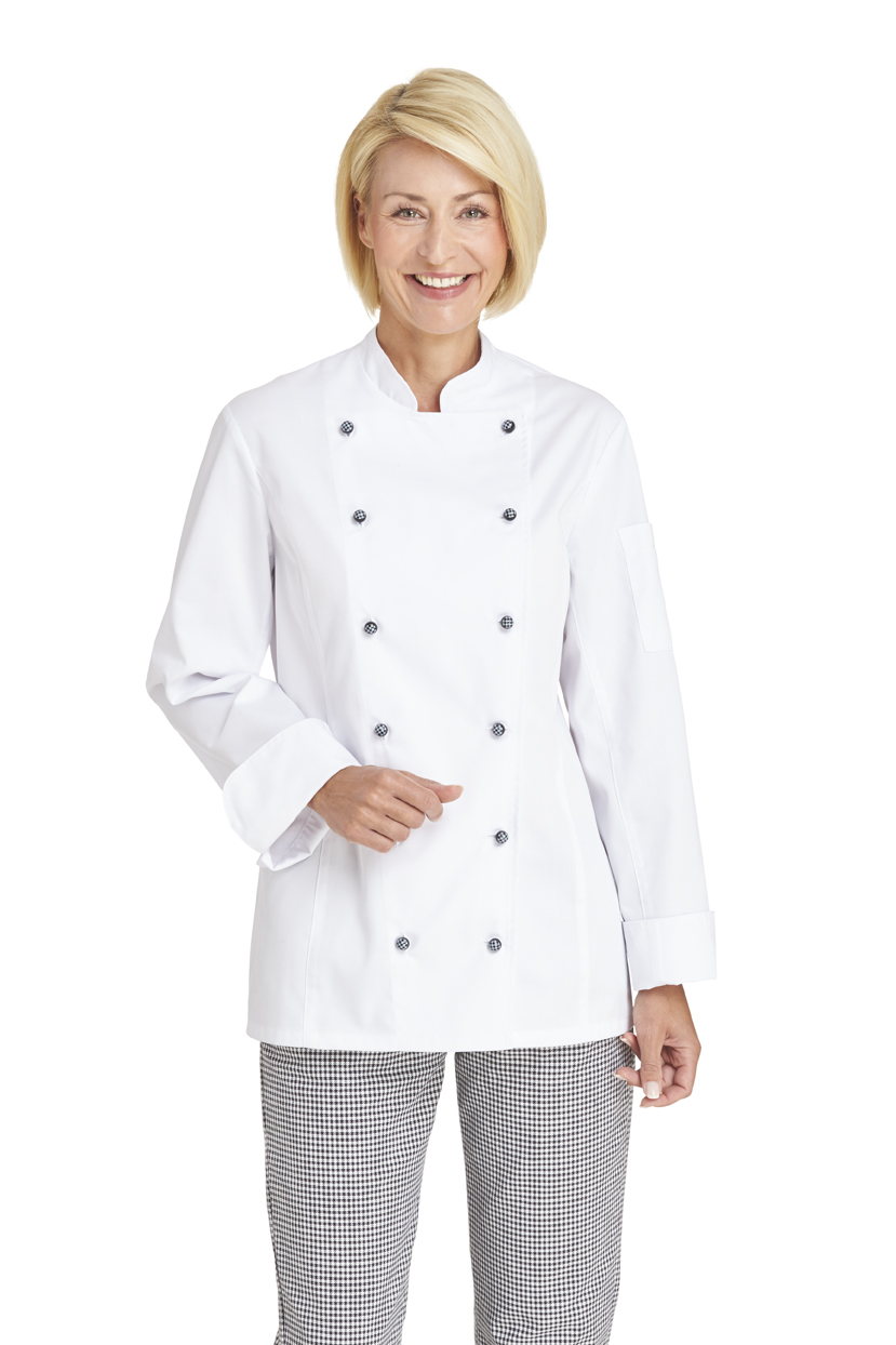 LEIBER-Jobwear, Damen-Kochjacke, 1/1 Arm, weiß