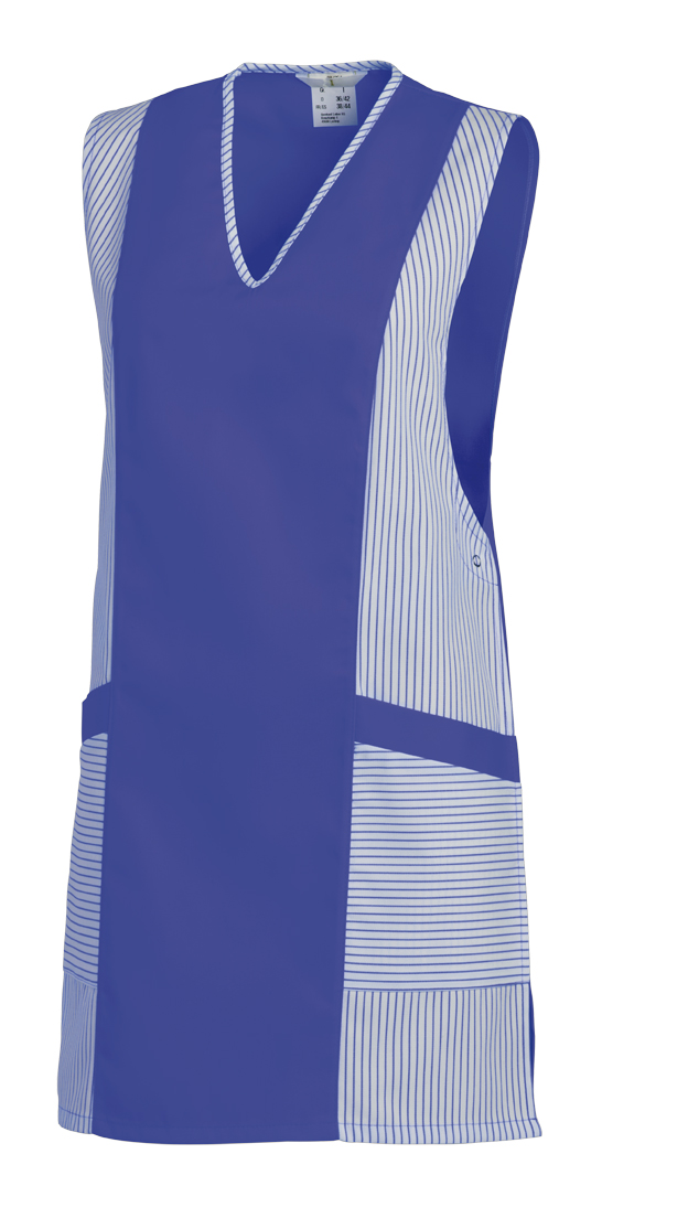 LEIBER-Jobwear, Überwurfschürze, Arbeits-Berufs-Schürze, Chasuble, weiß/blau