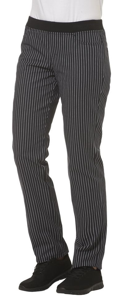 LEIBER-Jobwear, Damen-Arbeits-Berufs-Hose, Bundhose, 200 g/m², schwarz/weiß