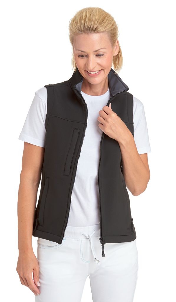 LEIBER-Jobwear, Damen-Softshellweste, Arbeits-Berufs-Weste, schwarz