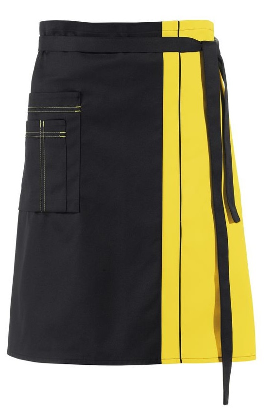 LEIBER-Jobwear, Vorbinder, Gastro-Arbeits-Berufs-Schürze, schwarz/gelb