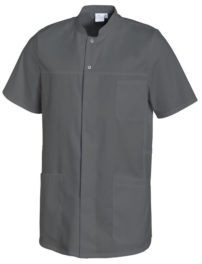 LEIBER-Jobwear, Herrenkasack, Arbeits-Berufs-Kasack, kurzarm, anthrazit