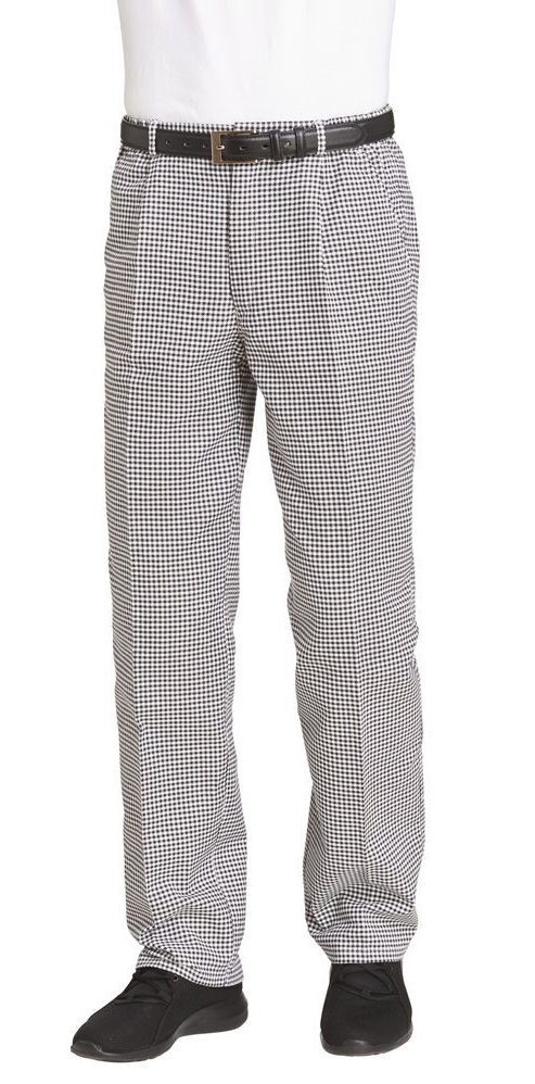 LEIBER-Jobwear, Kochhose, Bäckerhose, Damen und Herren, ca. 260 g/qm, schwarz/weiss-pepita
