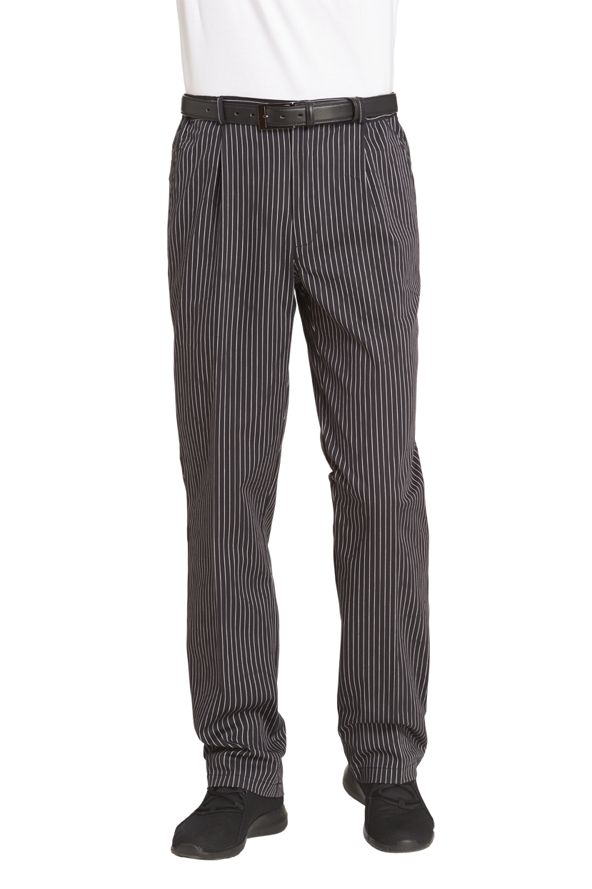 LEIBER-Jobwear, Kochhose, Servicehose, ca. 215 g/qm, schwarz/weiß