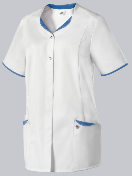 BP-Jobwear, Damenkasack, Arbeits-Berufs Kasack, weiss/azurblau