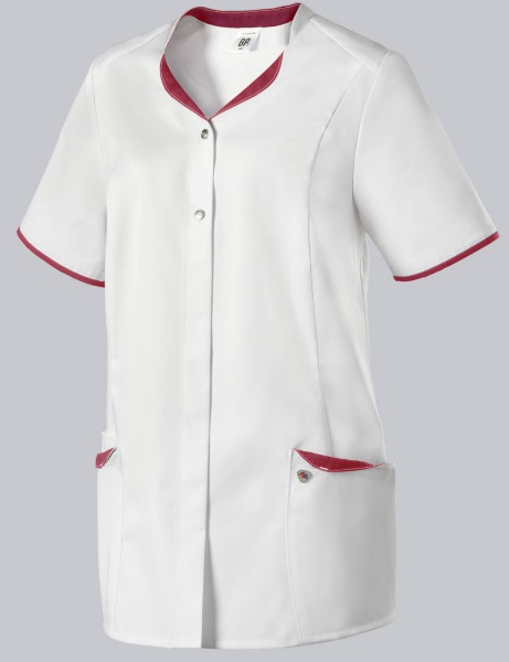 BP-Jobwear, Damenkasack, Arbeits-Berufs Kasack, weiss/koralle