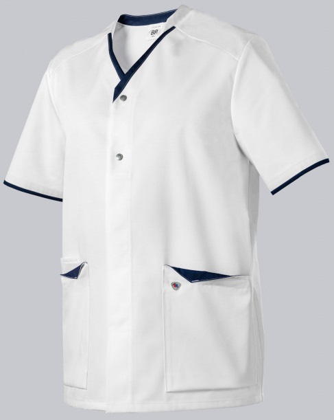 BP-Jobwear, Damen-Herren-Kasack, Arbeits-Berufs Kasack, weiss/nachtblau