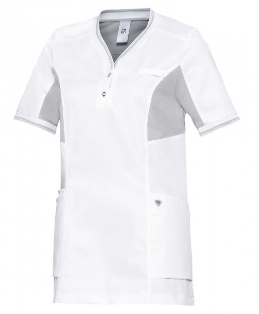 BP-Jobwear, Damenkasack, Arbeits-Berufs-Kasack, Komfort, weiß/hellgrau