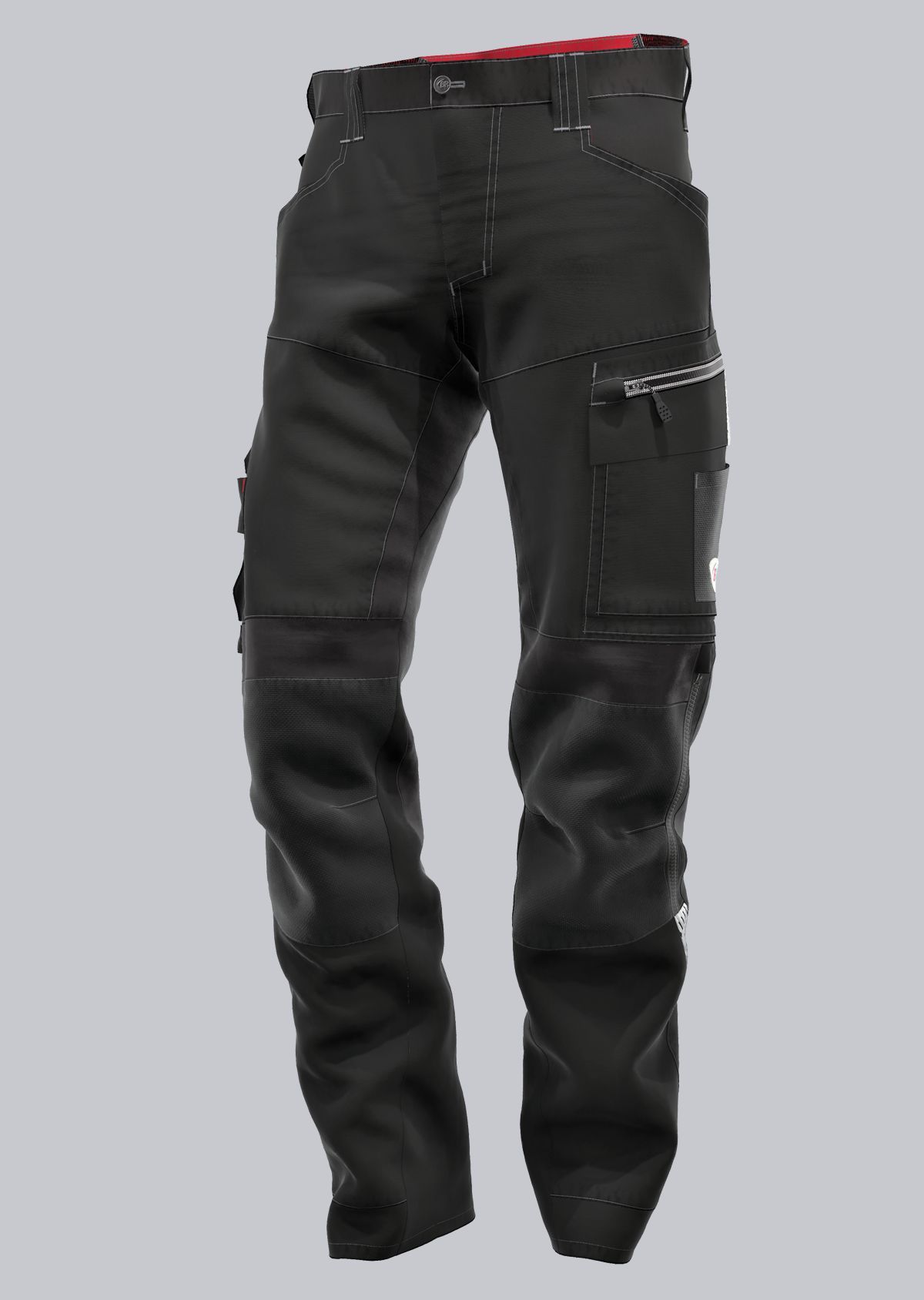 BP-Jobwear, HYBRID-Arbeitshose leicht, Stretcheinsätze, Kniepolstertaschen, Farbe:schwarz
