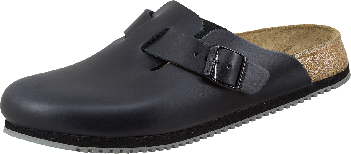 BIRKENSTOCK-Footwear, Leder-Pantoletten, Arbeits-Berufs-Pantoketten, Boston, (060194), schwarz