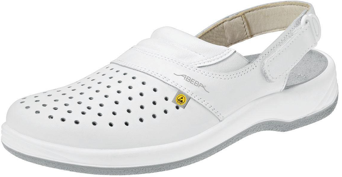 ABEBA-Withe-Line, OB-Damen- und Herren-Arbeits-Berufs-Clogs, weiß