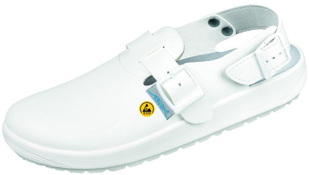 ABEBA-Withe-Line, OB-A-micro-Damen- und Herren-Arbeits-Berufs-Clogs, ESD, weiß