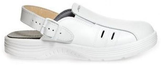 ABEBA-Withe-Line, X-LIGHT-SB-Damen-und Herren-Arbeits-Berufs-Clogs, weiß