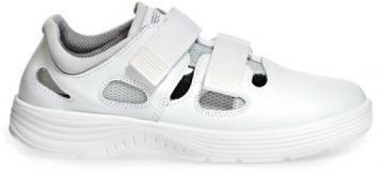 ABEBA-Withe-Line, X-LIGHT-O1-Damen-und Herren-Arbeits-Berufs-Sandalen, weiß