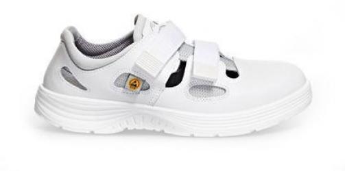 ABEBA-White-Line, X-LIGHT-S1-Damen- u. Herren-Sicherheits-Arbeits-Berufs-Sandalen, ESD, weiß