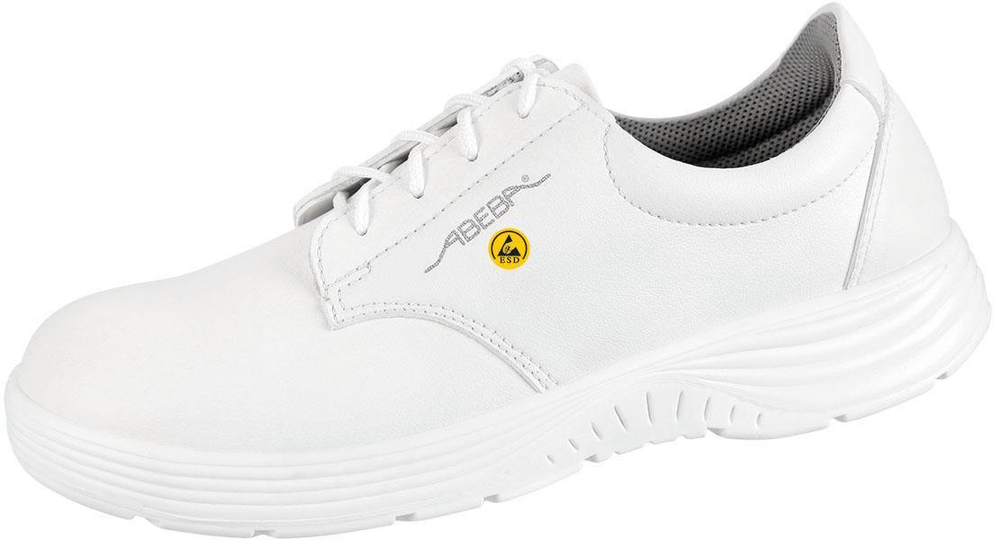 ABEBA-Withe-Line, X-LIGHT-O2-Damen-und Herren-Arbeits-Berufs-Schuhe, Schnürschuhe, ESD, weiß