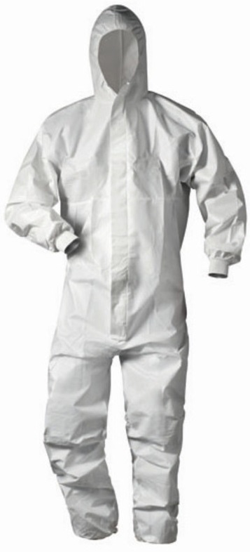 F-TECTOR-Hygiene, Einweg-Overall, Schutzanzug, Einmal-Schutzoverall, *HULSBERG*, weiß