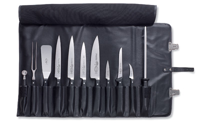 DICK-Koch-Schlachter-Werkzeug, Koch-Messer-Rolltasche, 11-teilig