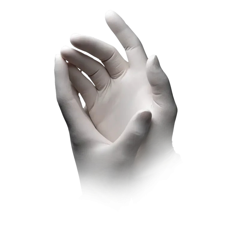 Ampri-Hygiene, Einweg-Latex-Einmal-Handschuhe, BASIC PLUS, puderfrei, weiß, Pkg á 100 Stück, VE = 1 Pkg.