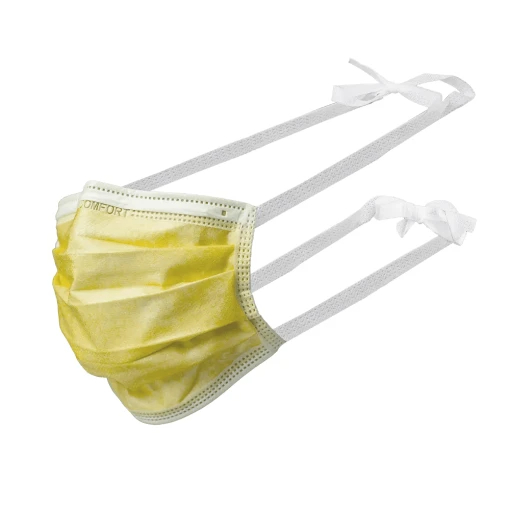 AMPRI-Hygiene, Einweg-Mundschutz, Einmal-Maske, MED COMFORT, 3-lagig zum Binden, gelb, VE = 50 Stück