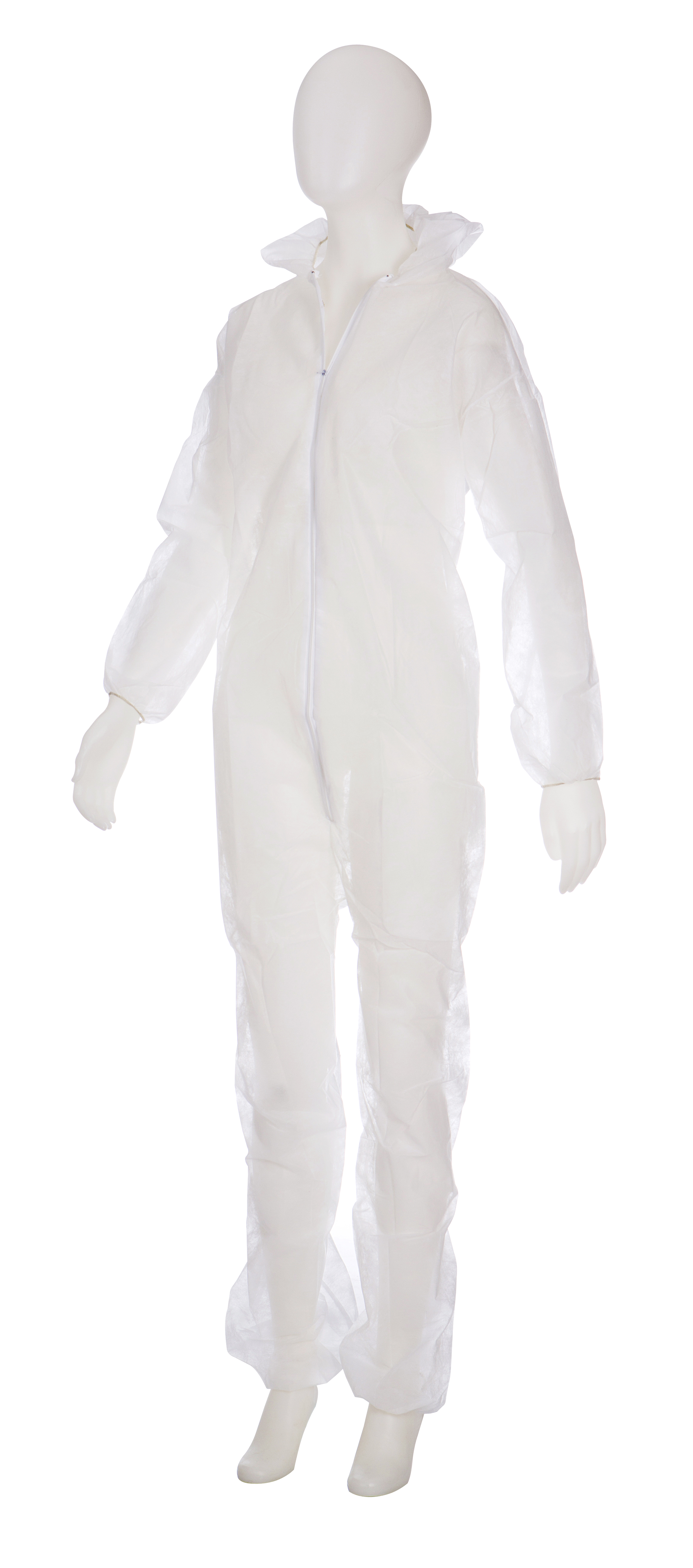 AMPRI-Hygiene, PE-Einweg-Overall, Schutzanzug, Einmal-Schutzoverall, MED COMFORT, mit Kapuze, weiß, VE = Karton á 50 Stück