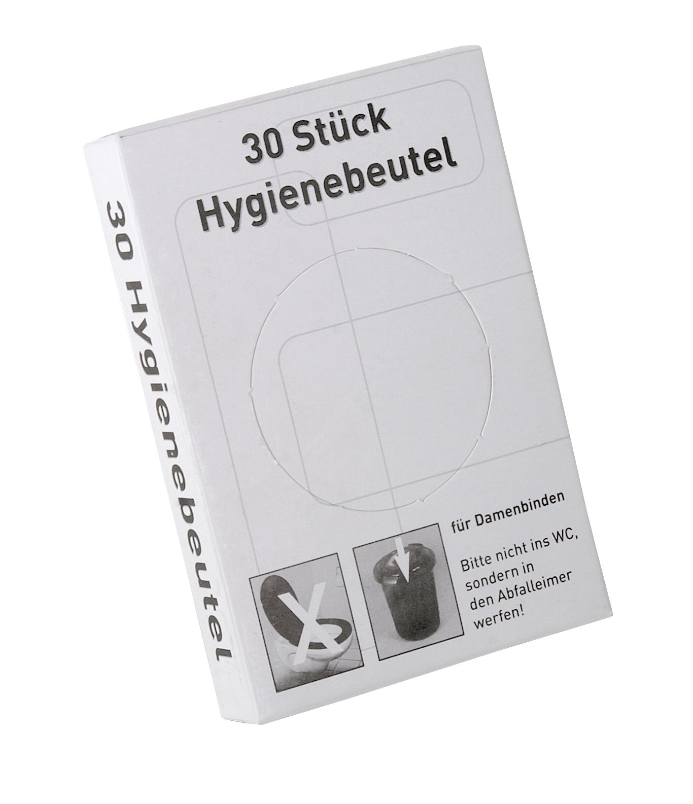 AMPRI-Hygiene, PE-Hygienebeutel, bedruckt, Box = 12,5 x 8,5 x 2 cm, VE = Pkg. á 30 Stück
