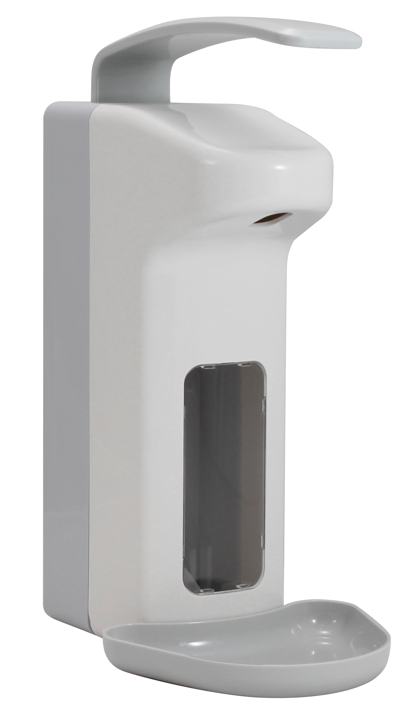 AMPRI-Hygiene, Wandspender für Desinfektionsmittel, Kunststoff, 500 ml, 310 x 120 x 205, VE = 1 Stück, weiß/grau