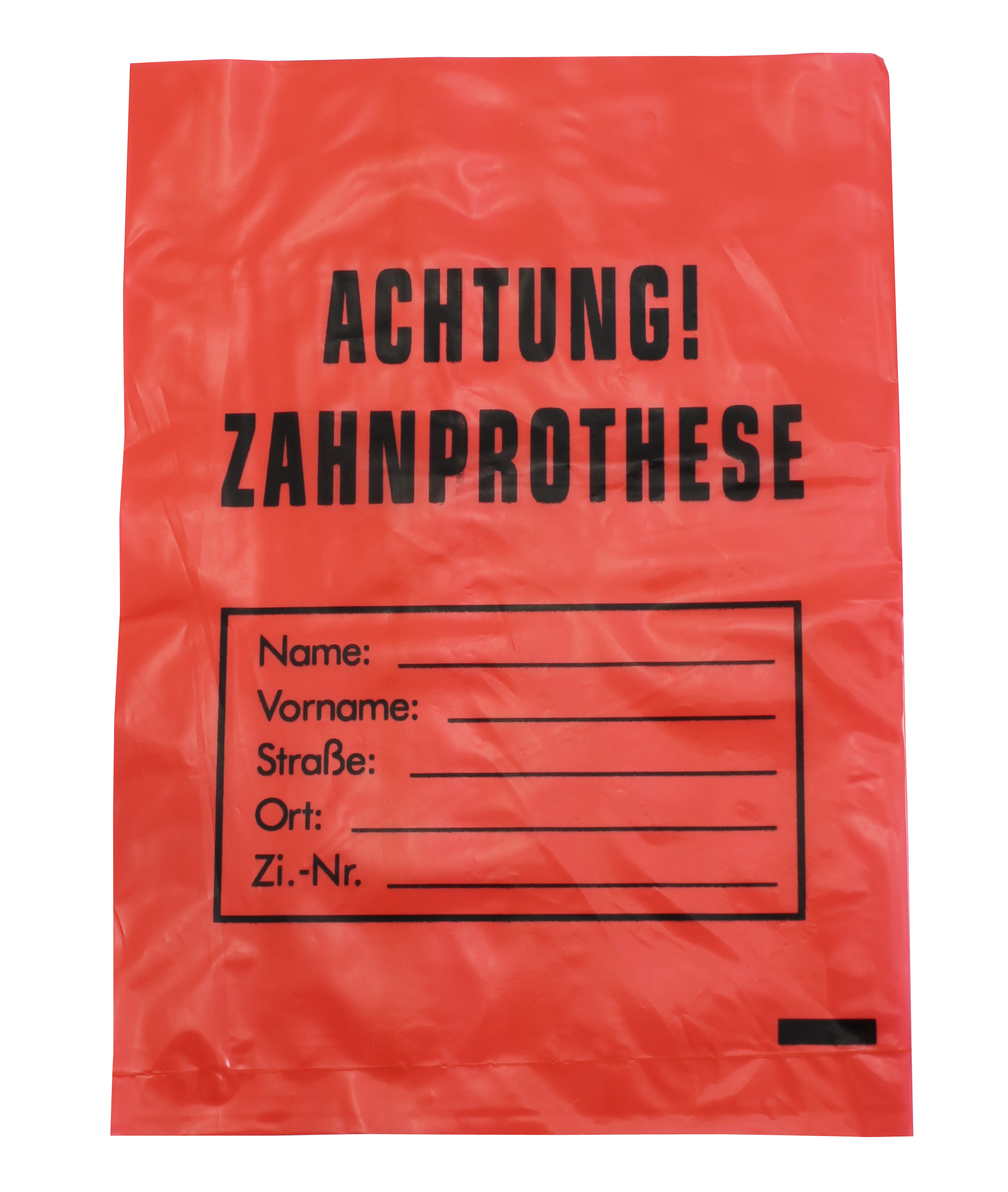 AMPRI-Hygiene, Zahnprothesenbeutel, LDPE, 160 x 230, 35 my, VE = 2000 Stück im Karton, rot