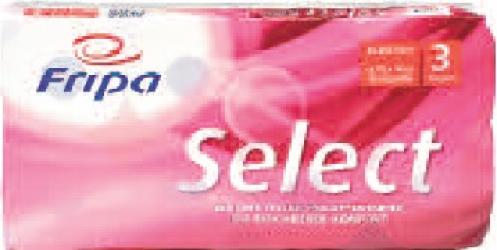 AMPRI-Hygiene, Toilettenpapier, Select, 4-lagig, 160 Blatt á Rolle, 10 x 14 cm, VE = 6 Pack á 8 x 160 Blatt, hochweiß