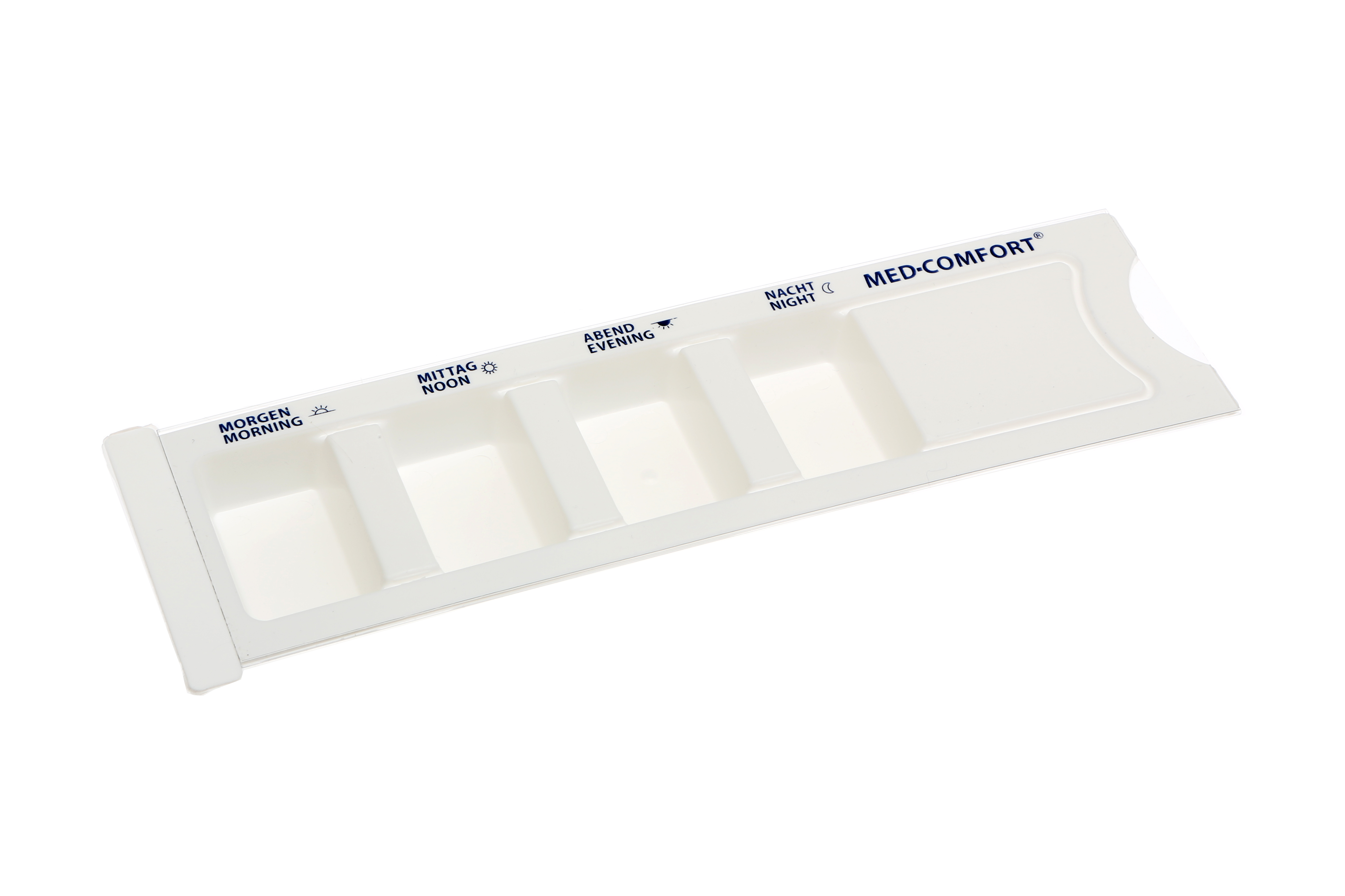 AMPRI-Hygiene, Medikamenten-Dispenser, Med Comfort, 4 Fächer, VE = 200 Stück, weiß