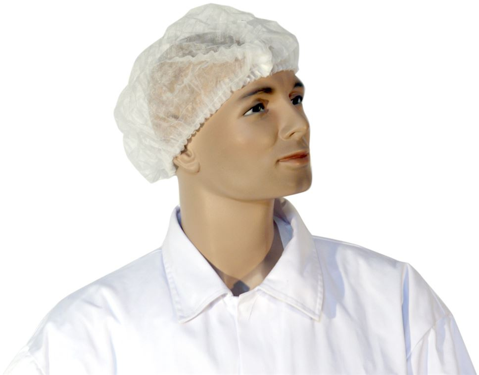 UNIVERSAL-Hygiene, GOFOOD Einweg-Einmal-Klipp-Hauben, PP-Vlies, weiß, 52 cm, VE = 100 Stück