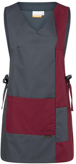 L-Karlowsky-Jobwear, Überwurfkasack Marilies Anthracite/Bordeaux