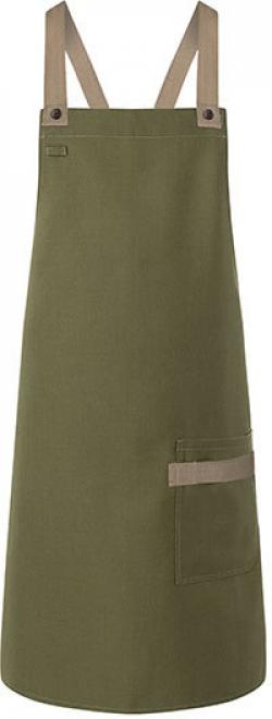 L-Karlowsky-Jobwear, Latzschürze Urban-Look mit Kreuzbändern und Tasche 70 x 85 cm Moss Green