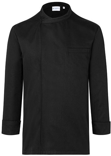 L-Karlowsky-Jobwear, Kurzarm Überwurf-Kochhemd Basic Black