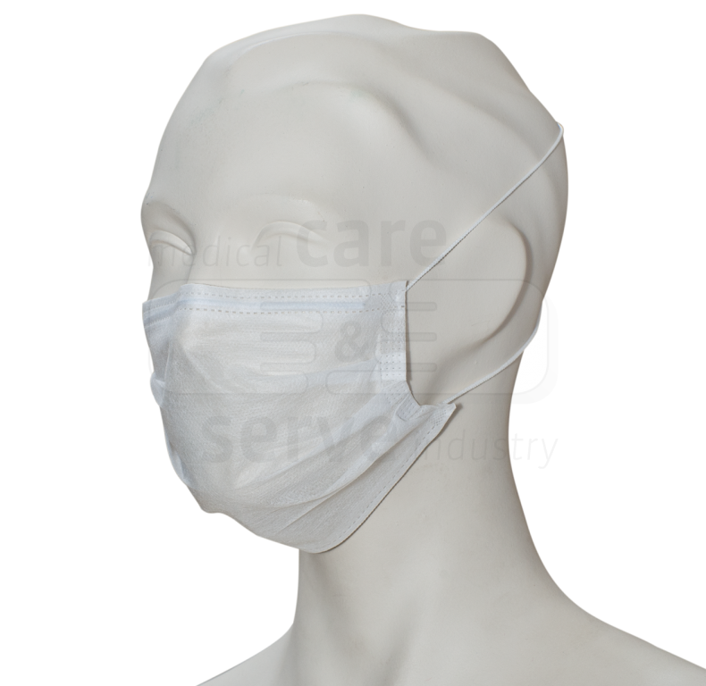 WIROS-care&serve-Hygiene, Einweg-Vlies-Mundschutz, Einmalmaske, 2 lagig, Gummischlaufen, formbarer Nasenbügel, Spenderbox, weiß, Pkg á 100 Stück, VE =