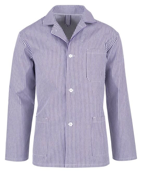 BEB-Jobwear, Herren-Food-HACCP-Fleischer-Arbeits-Berufs-Jacke weiß/marine 300 g/m²