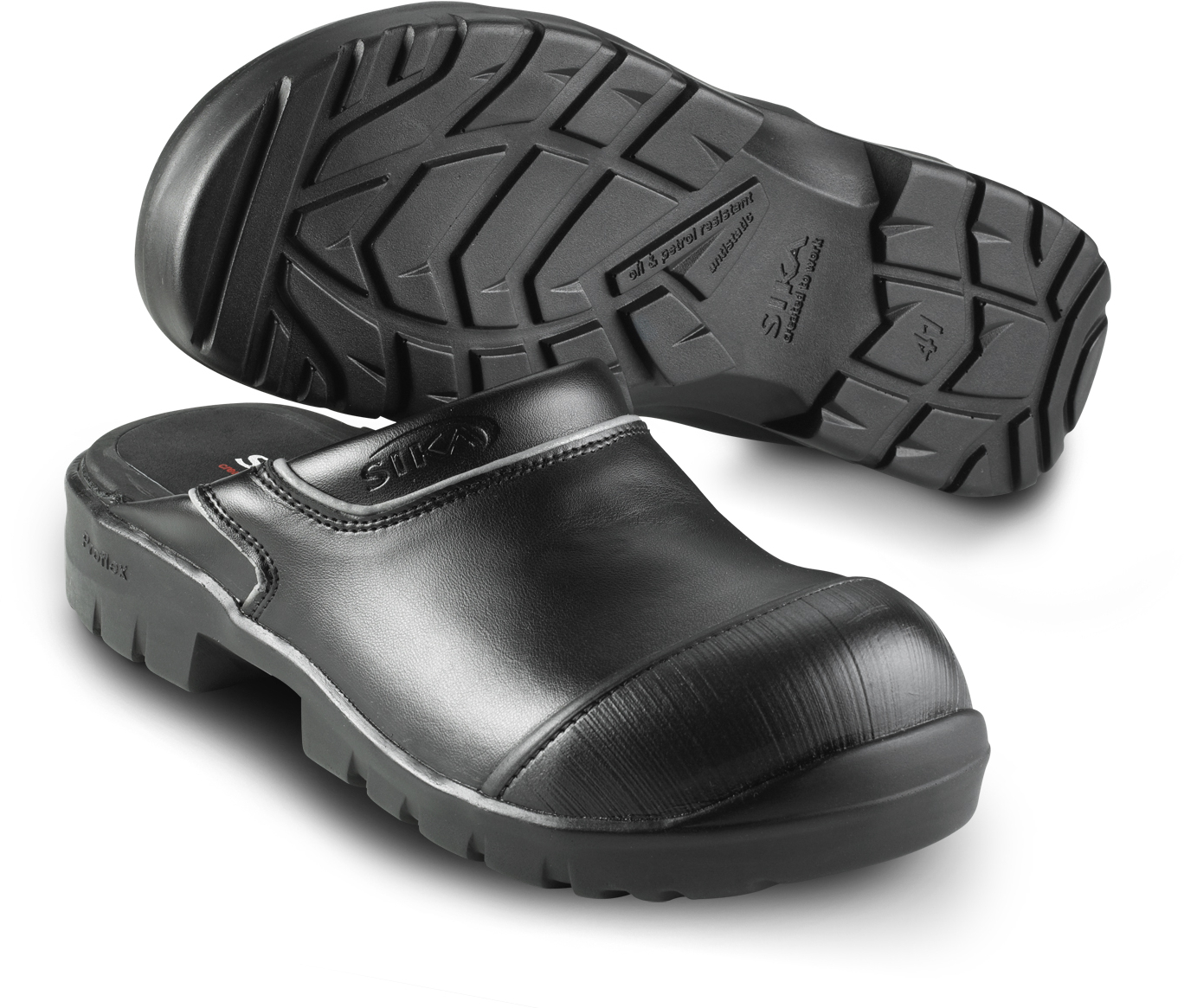 SIKA-Footwear, SB-Arbeits-Berufs-Sicherheits-Clogs, PROFLEX, offene Ferse, schwarz