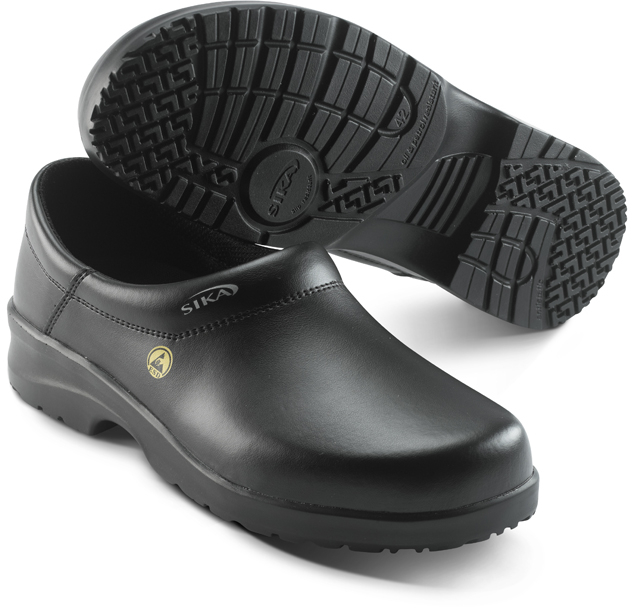 SIKA-Footwear, O2 ESD, FUSION-Arbeits-Berufs-Clogs, geschlossen, schwarz