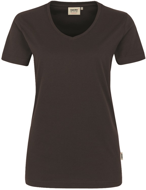HAKRO-Jobwear, Damen-T-Shirt, Arbeitsshirt, V-Ausschnitt Performance, chocolate