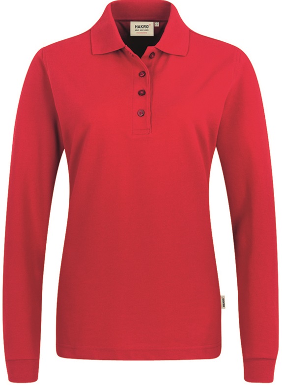 HAKRO-Jobwear, Damen-Longsleeve-Poloshirt, Arbeitsshirt, Performance, rot