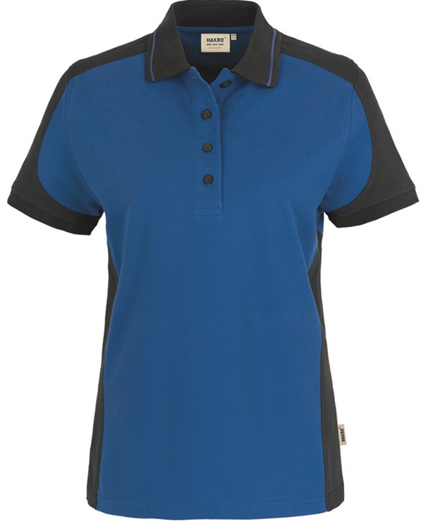 HAKRO-Jobwear, Damen-Poloshirt-Contrast, Arbeitsshirt, Performance, royal