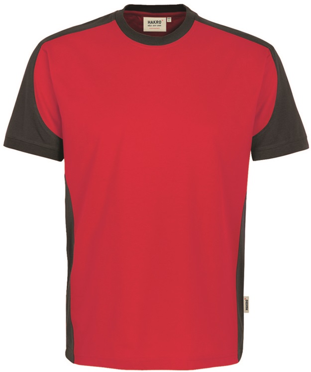 HAKRO-Jobwear, T-Shirt-Contrast, Arbeitsshirt, Performance, rot