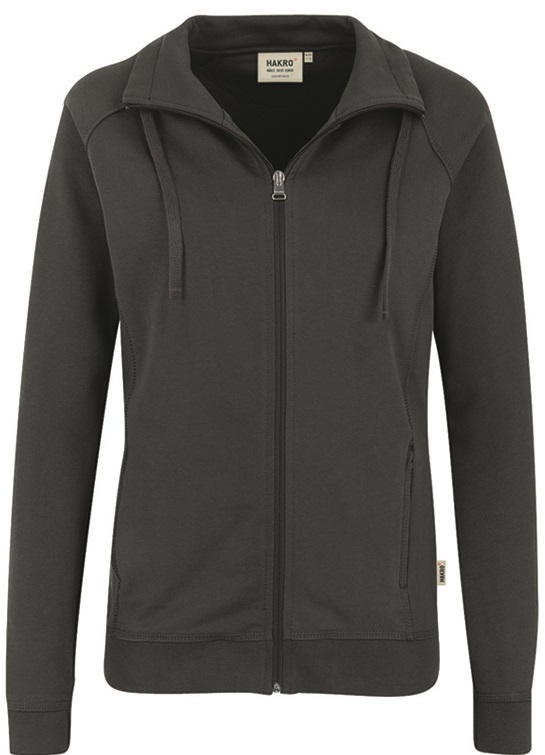 HAKRO-Jobwear, Damen-Sweat-Jacke, Sweat-Arbeits-Berufs-Jacke, College, anthrazit