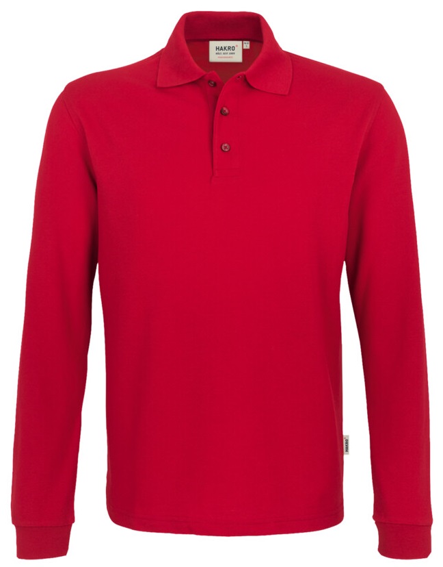 HAKRO-Jobwear, Longsleeve-Poloshirt, Arbeitsshirt, Performance, rot