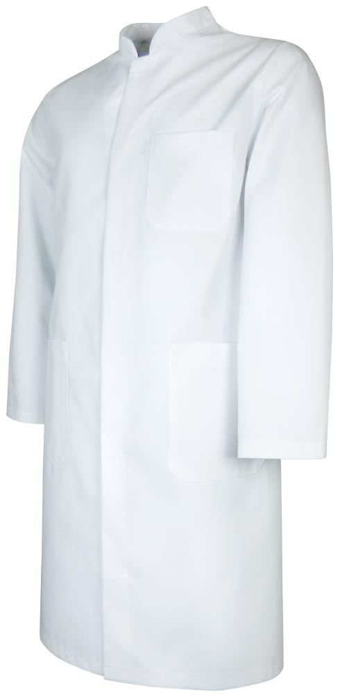 Teamdress-Jobwear-Service, Herren-Arbeits-Mantel, Berufsmantel, Arzt-Kittel, Stehkragen, weiß