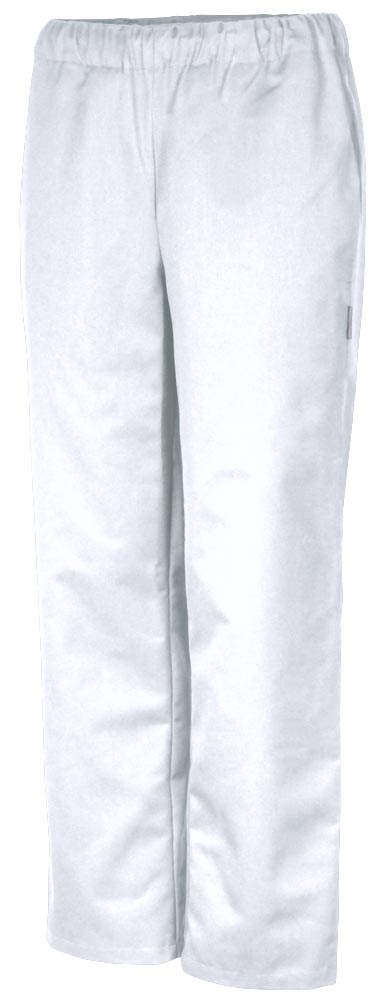 Teamdress-Jobwear-Service, Damen-Herren-Arbeits-Berufs-Hose, Unisex Schlupfhose, Tencel, kurze Länge, weiß