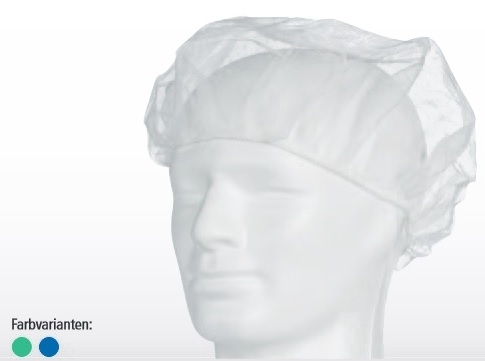 AMPRI-Hygiene, Einweg-Baretthauben, Einmalhauben, MED COMFORT, latexfrei, VE = Pkg. á 100 Stück, grün