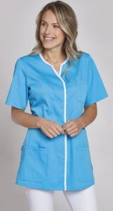 LEIBER-Jobwear, Damenkasack, Arbeits-Berufs-Kasack, trkis/weiss