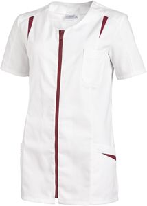 LEIBER-Jobwear, Hosenkasack, Arbeits-Berufs-Kasack, 1/2 Arm, wei/beere